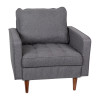Flash Furniture Hudson Mid-Century Modern Commercial Grade Armchair with Tufted Upholstery & Solid Wood Legs in Dark Gray  - IS-PC100-DKGY-GG