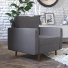 Flash Furniture Hudson Mid-Century Modern Commercial Grade Armchair with Tufted Upholstery & Solid Wood Legs in Dark Gray  - IS-PC100-DKGY-GG