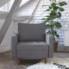 Flash Furniture Hudson Mid-Century Modern Commercial Grade Armchair with Tufted Upholstery & Solid Wood Legs in Dark Gray  - IS-PC100-DKGY-GG