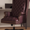 Flash Furniture Turner High Back Traditional Fully Tufted Burgundy LeatherSoft Executive Swivel Ergonomic Office Chair with Arms - CI-360-BY-GG