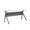 Flash Furniture Davis Commercial Grade 60" x 24" Heavy-Duty Nesting Flip Training Table White Tabletop and Gray Steel Frame - MT-M6024-Y-LEG-WHTGRY-GG