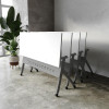 Flash Furniture Davis Commercial Grade 60" x 24" Heavy-Duty Nesting Flip Training Table White Tabletop and Gray Steel Frame - MT-M6024-Y-LEG-WHTGRY-GG