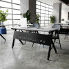 Flash Furniture Davis Commercial Grade 60" x 24" Heavy-Duty Nesting Flip Training Table Gray Tabletop and Black Steel Frame - MT-M6024-Y-LEG-GRYBLK-GG
