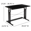 Flash Furniture Fairway Height Adjustable (27.25-35.75"H) Sit to Stand Desk Black - NAN-JN-21908-GG