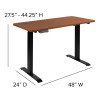 Flash Furniture Tanner Electric Height Adjustable Standing Desk Mahogany - NAN-TG-2046-R-GG 