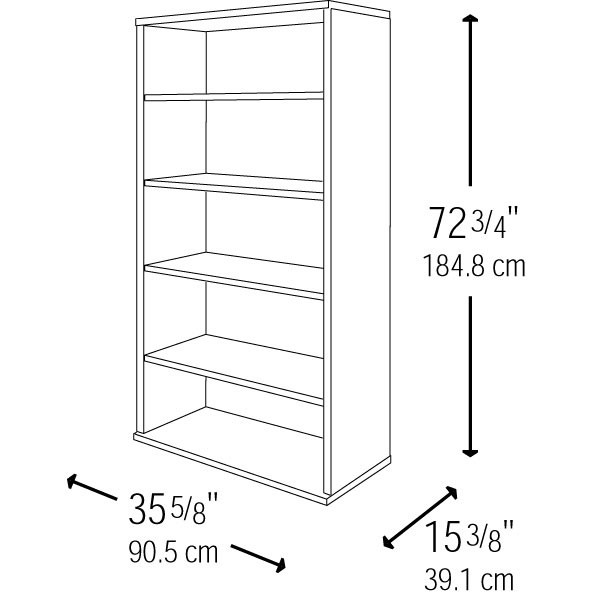 Bush WC12914 Series C Corsa Open Bookcase Mocha Cherry Free Shipping!