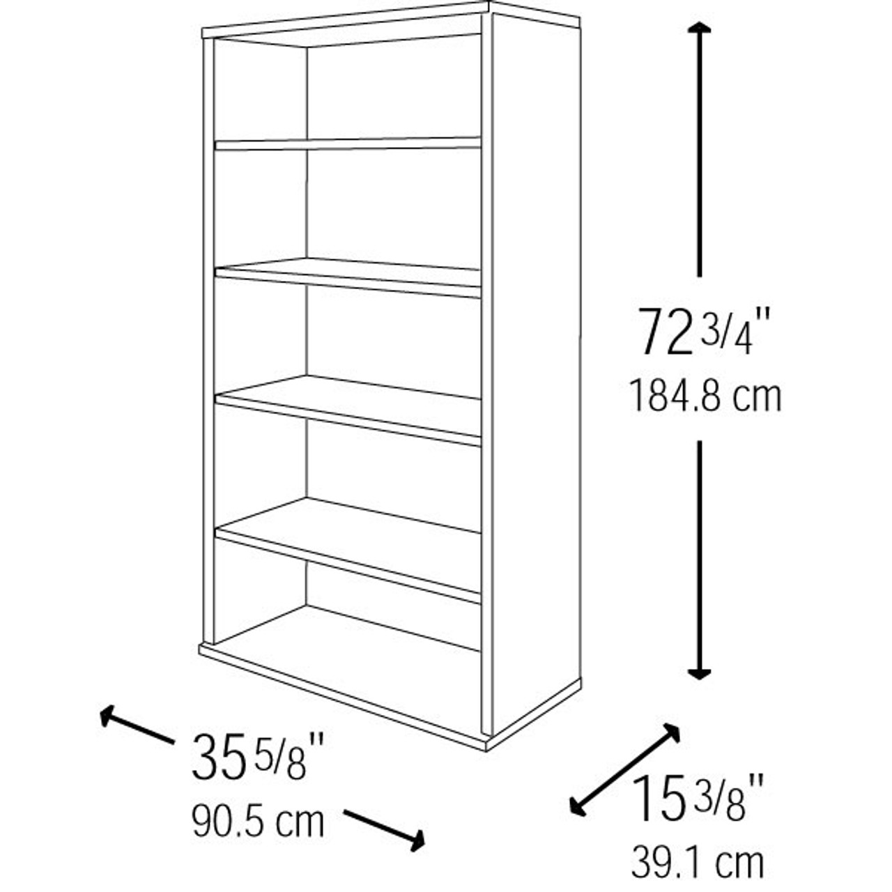 Bush WC24414 Series C Corsa Open Bookcase Hansen Cherry Free Shipping