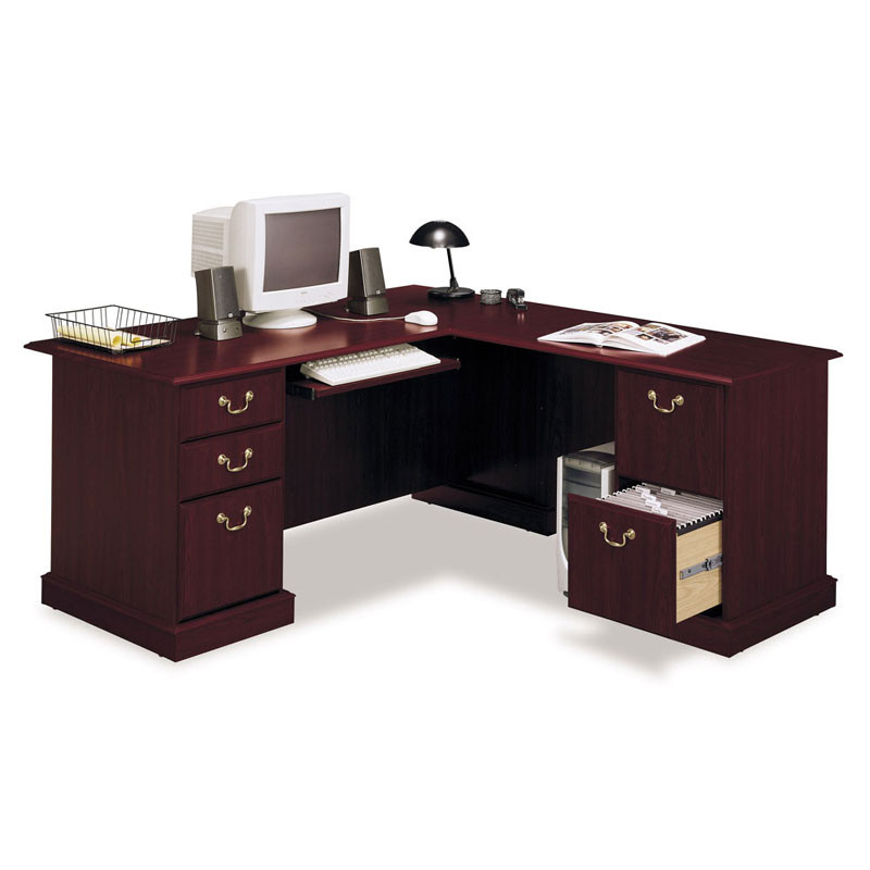 Bush Saratoga Collection L Shaped Executive Desk EX45670-03K Free