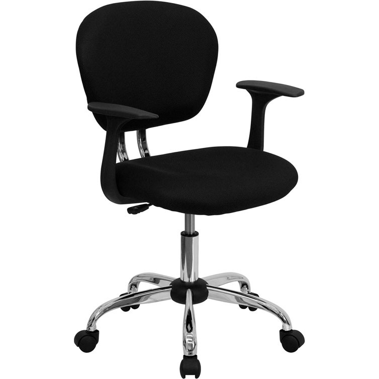 Flash Furniture H-2376-F-BK-ARMS-GG Swivel Task Chair