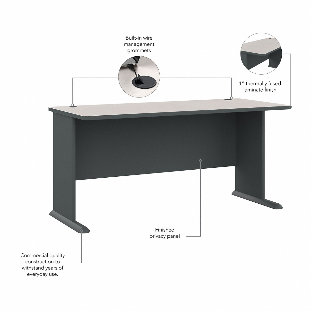 【atu atu】アデランス　FONTAINE デラックス29 F2B Bush Business Furniture Series A Desk 60
