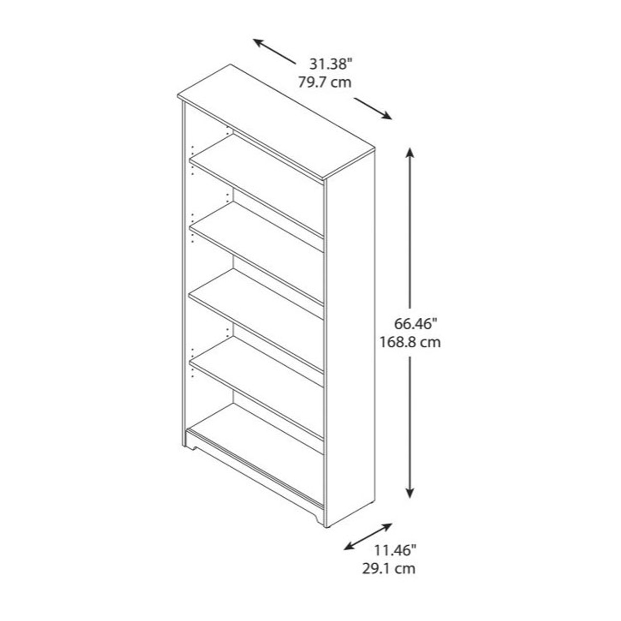 Bush WC31866-03 Cabot Collection 5 Shelf Bookcase Free Shipping!