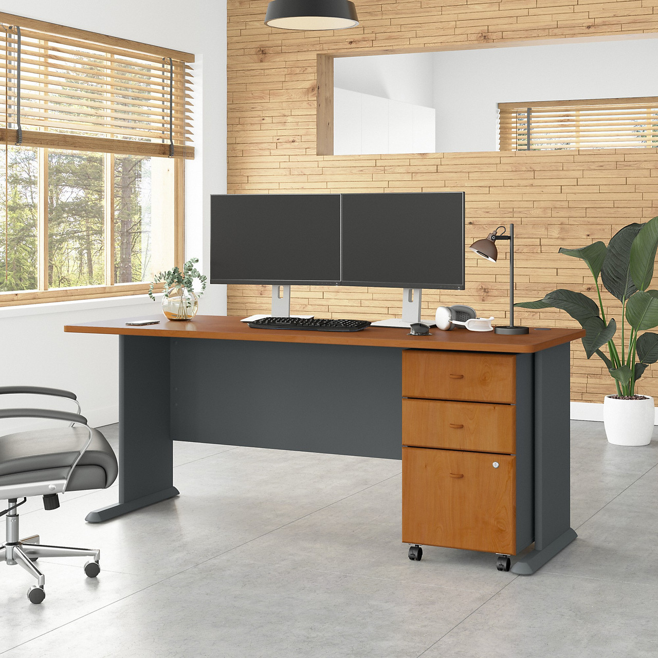 Bush WC57472 Series A Advantage 72 Desk Natural Cherry Free Shipping!