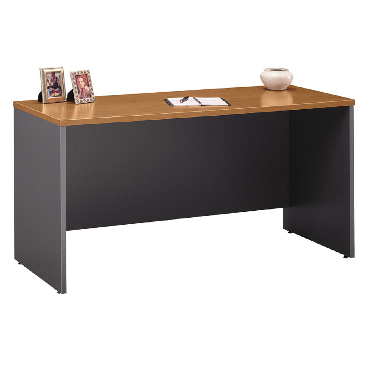 M&M FURNITURE 机 BBF Bush Series C Credenza Shell Desk with 2 Drawer Mobile