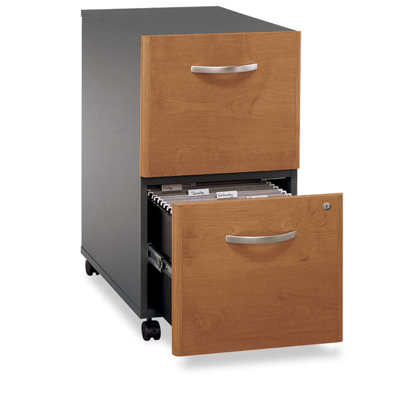 M&M FURNITURE 机 BBF Bush Series C Credenza Shell Desk with 2 Drawer Mobile