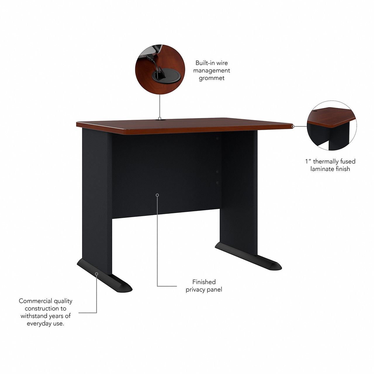 Bush WC90436A Series A Advantage 36 Desk Hansen Cherry Free Shipping