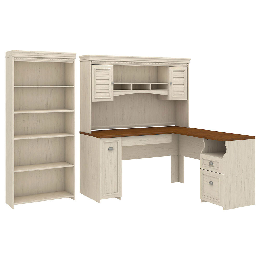 Shop Bush Furniture Fairview L Shaped Desk w Hutch & Bookcase