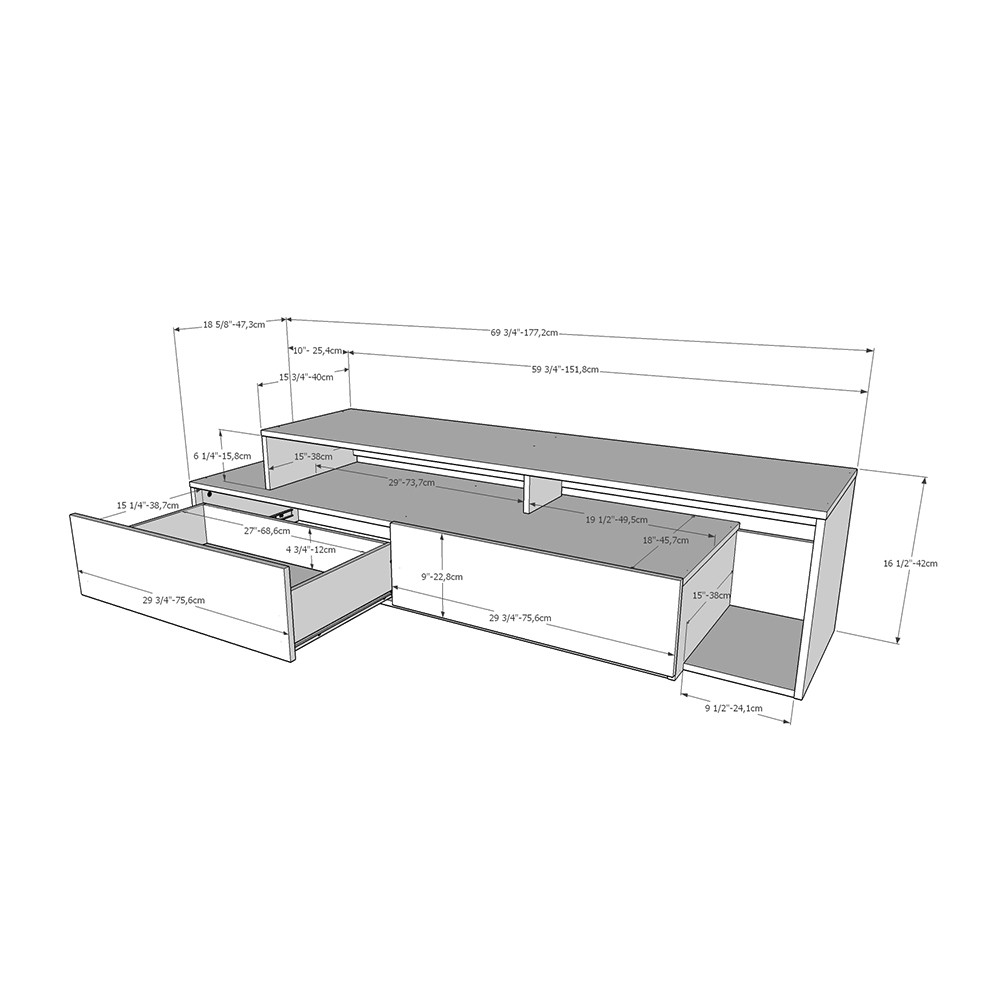 Nexera 112039 Tonik Collection TV stand 72-inch Free Shipping!