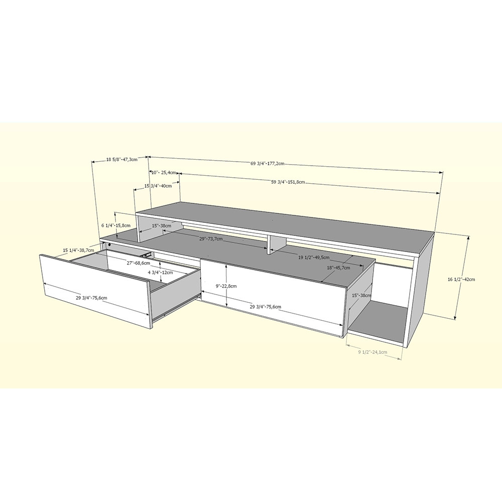 Nexera 112043 Paisley Collection TV Stand 72-inch Free Shipping!