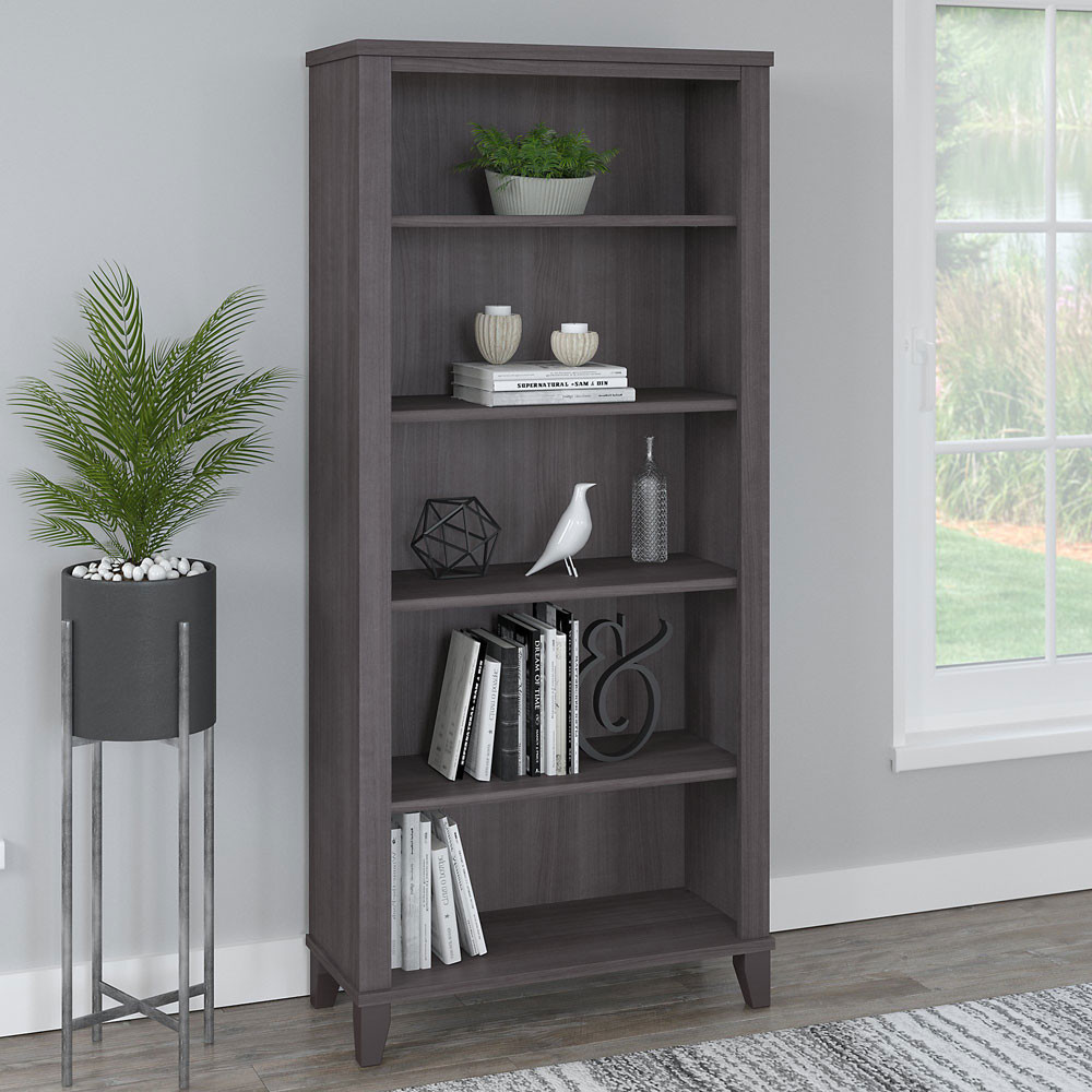 Bush Furniture Somerset 5 Shelf Bookcase Storm Gray - WC81565