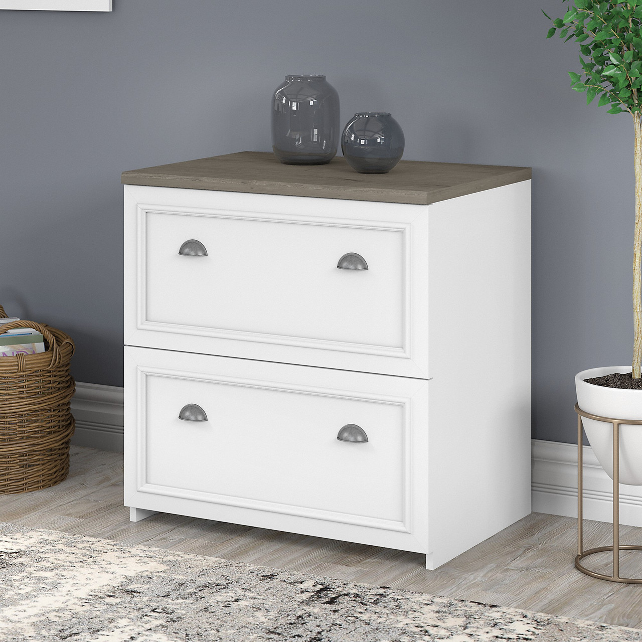 Bush Furniture Fairview 2 Drawer Lateral File Pure White and