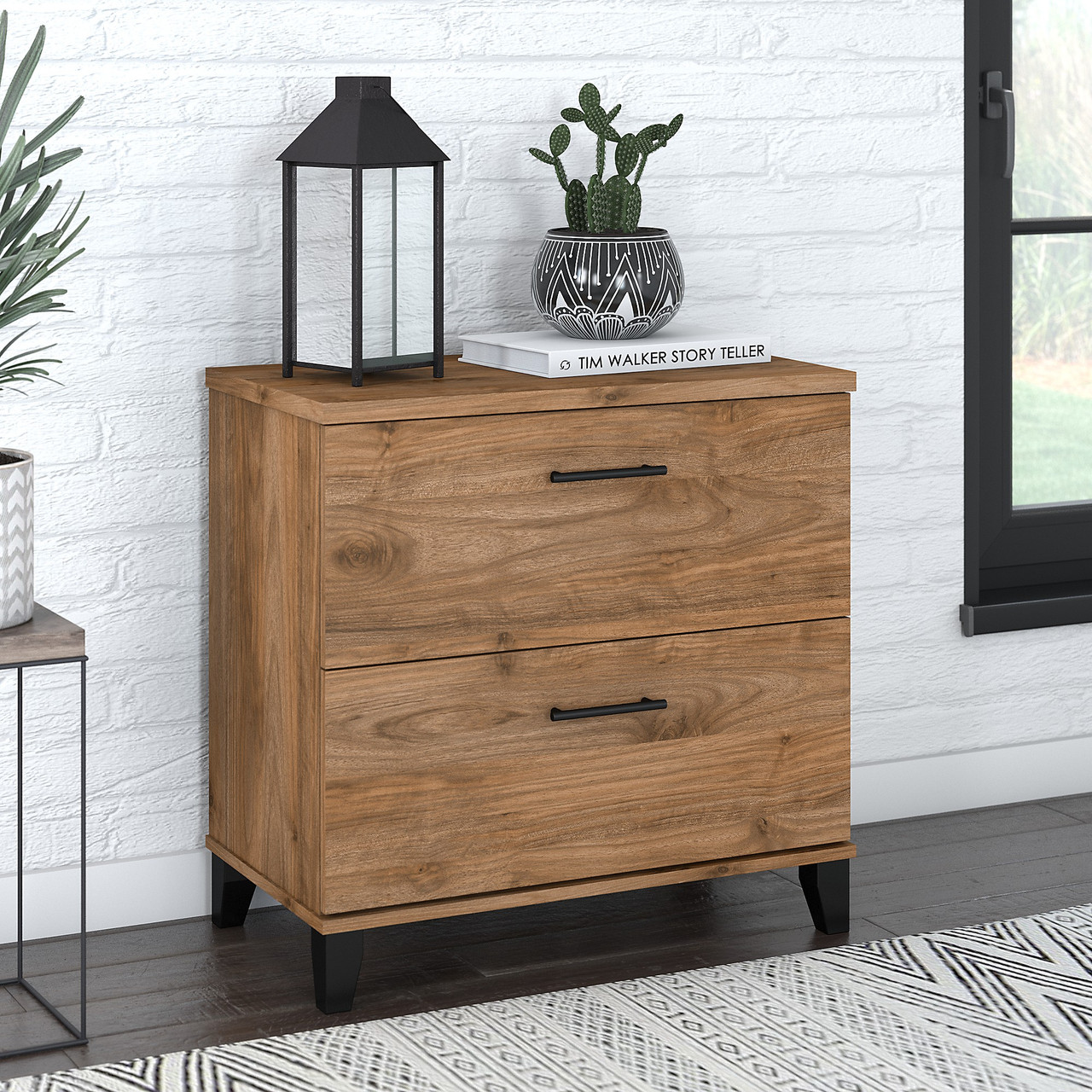 Bush Furniture Somerset 2 Drawer Lateral File Cabinet in Fresh
