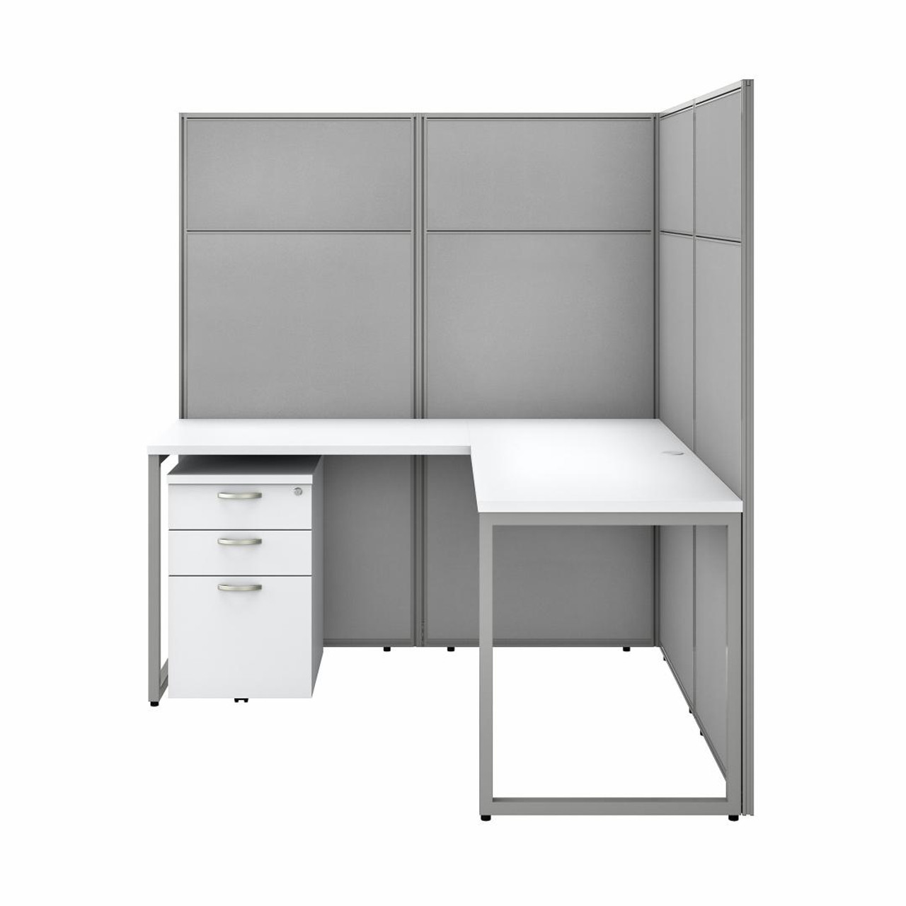 Shop Bush Easy Office 60W L Desk w/ 66H Cubicle Panel & File