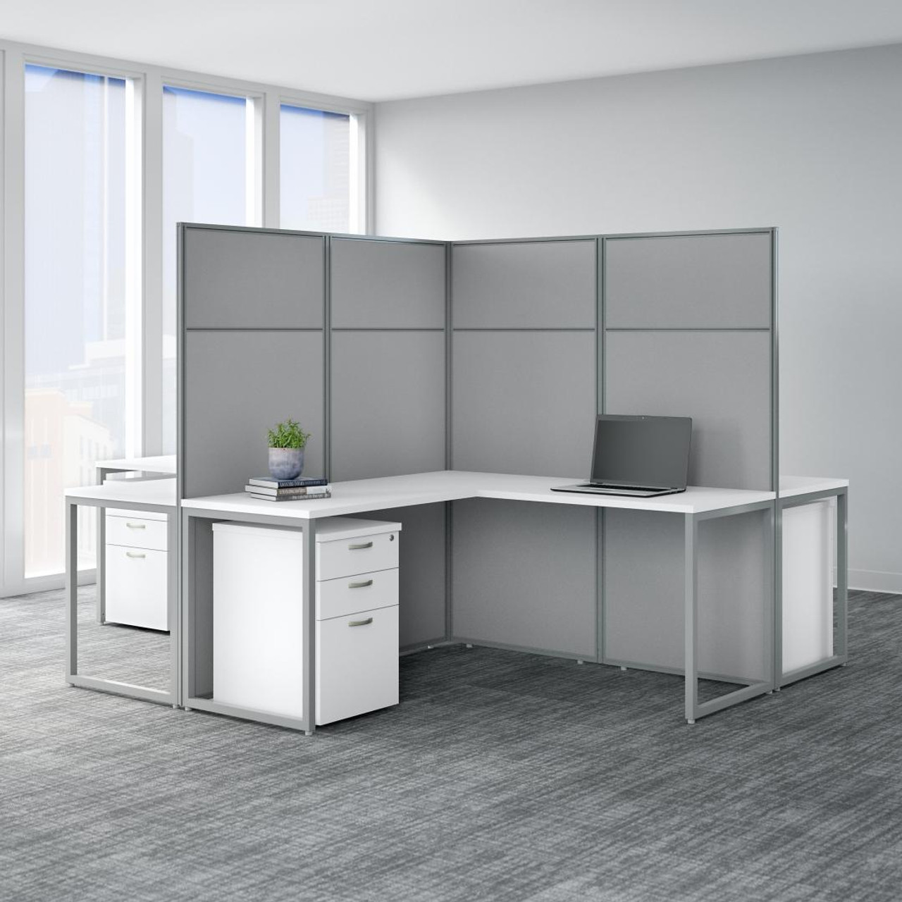 office worker✨ Pro-Biz 63W Single Office Cubicle with Gray Tack Board and
