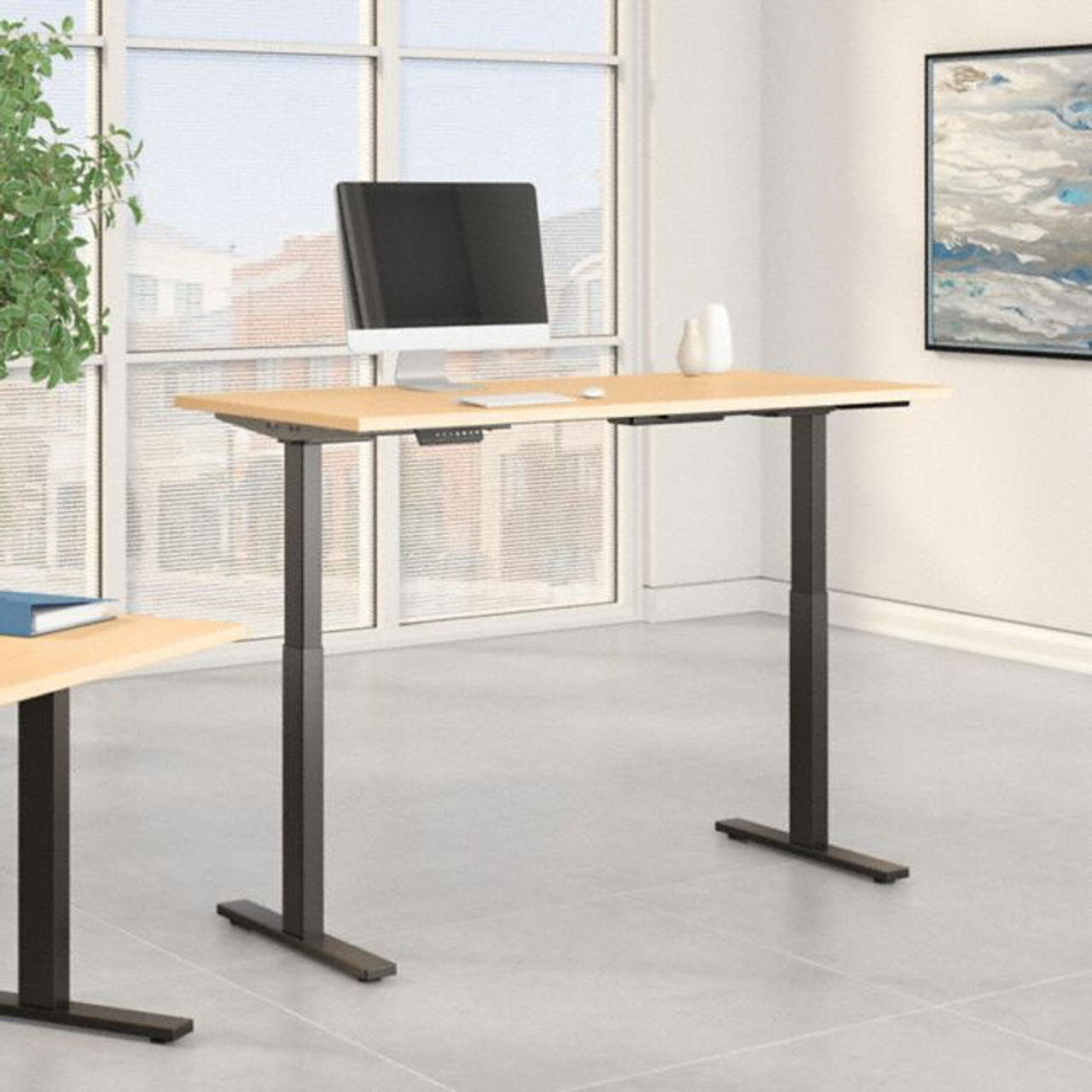Bush Furniture Move 60 Series 60W x 30D Height Adjustable Table Standing Desk M6S6030MRBK
