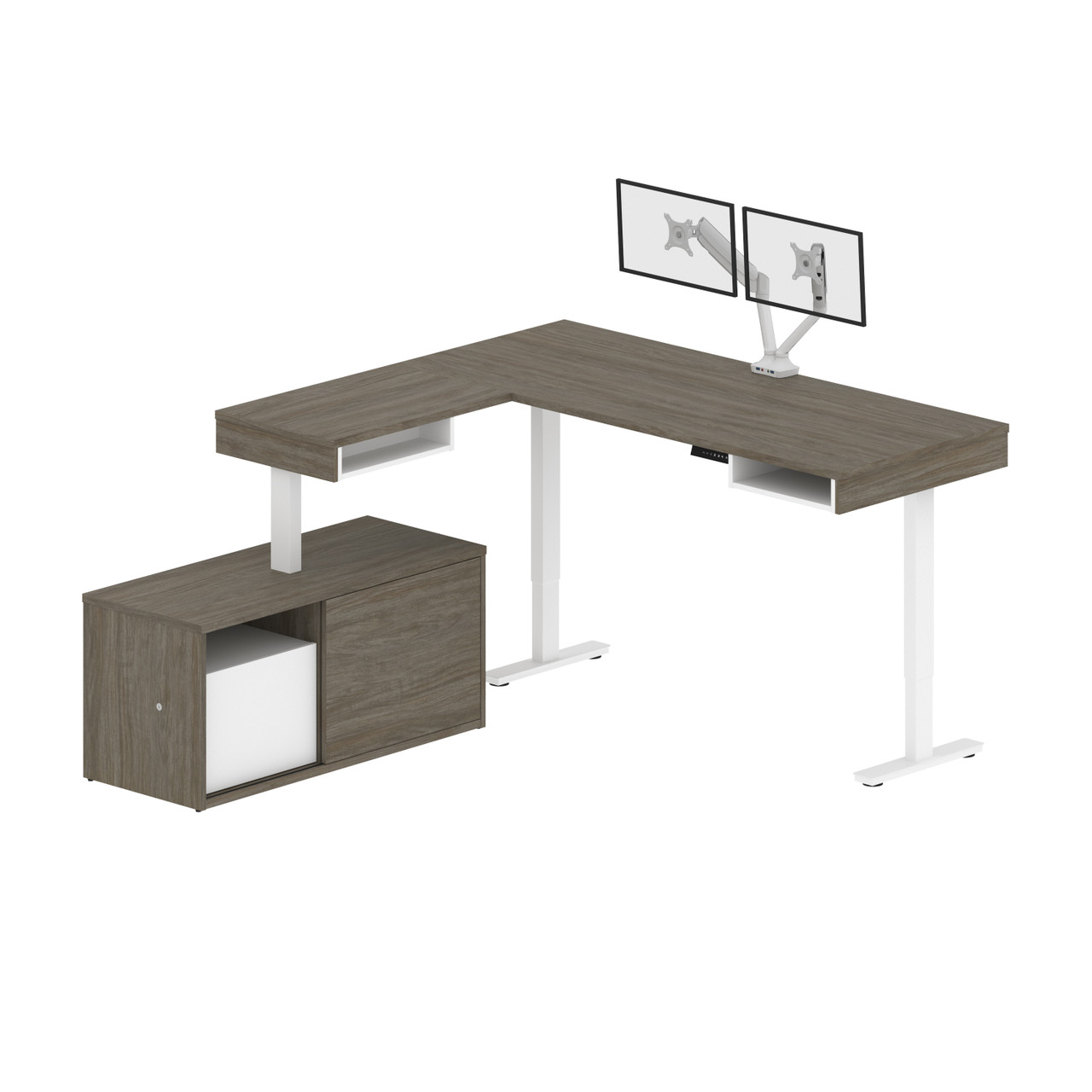 Get Organized with Bestar Pro-Vega L-Shaped Standing Desk - On Sale