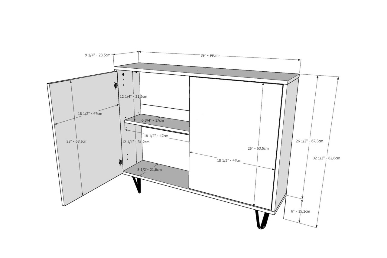 Nexera 132206 Slim 2-Door Storage Cabinet, Walnut - 132231 Free
