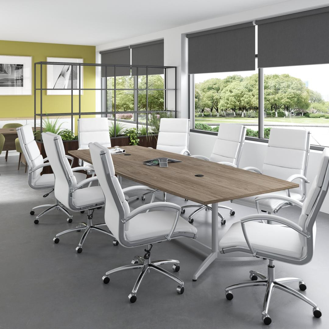 Bush Business Furniture Boat-Shaped Conference Table with Metal