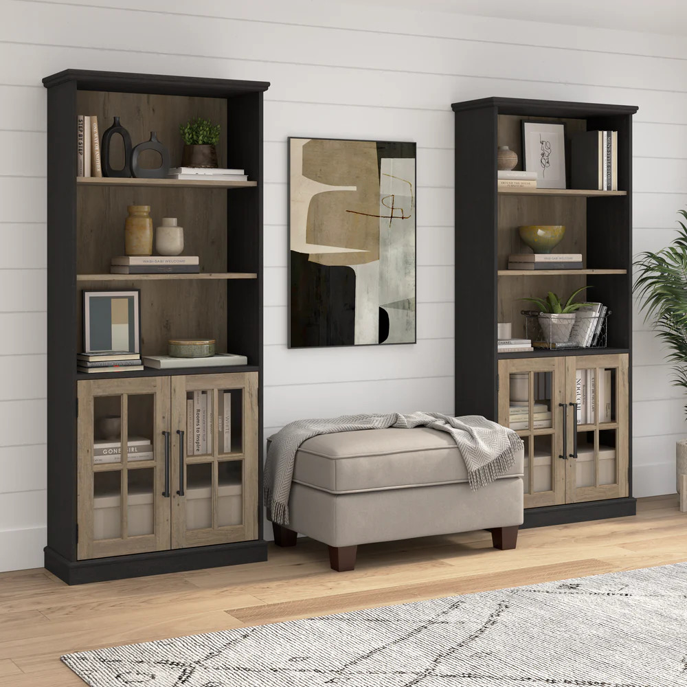 Bush Furniture Westbrook 60W TV Stand for 75 Inch TV and Bookcases