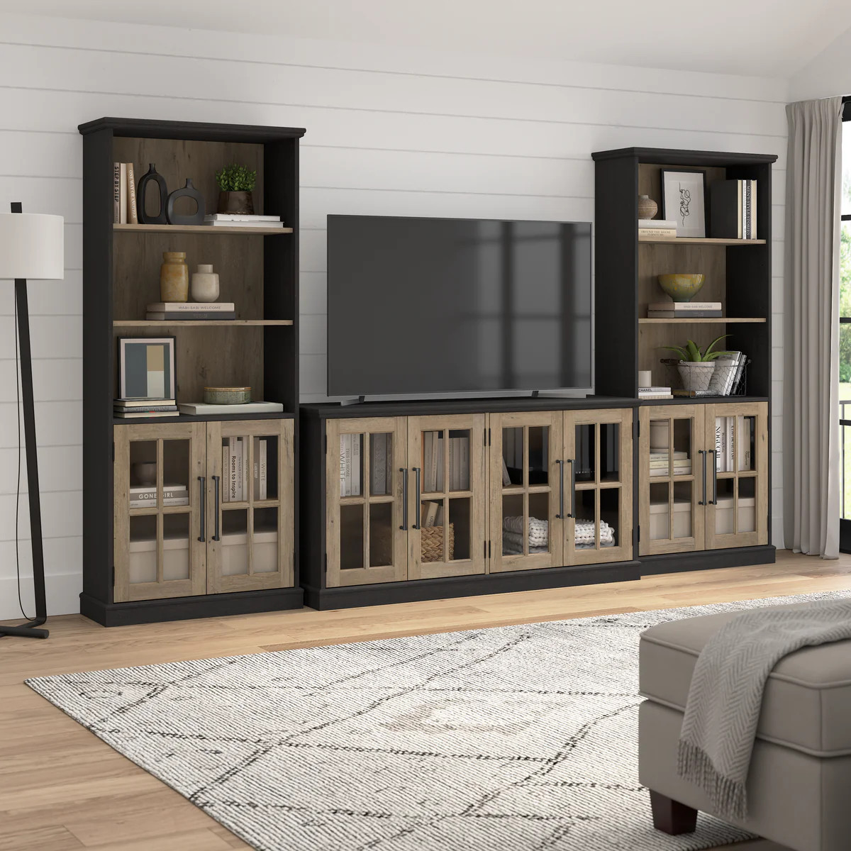 Bush Furniture Westbrook 60W TV Stand for 75 Inch TV and Bookcases