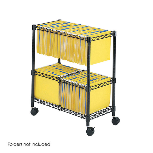 Safco 2-Tier Rolling File Cart - 5278BL