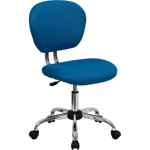 Flash Furniture Mid-Back Turquoise Mesh Task Chair with Chrome Base - H-2376-F-TUR-GG