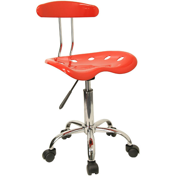 Flash Furniture Vibrant Red and Chrome Computer Task Chair with Tractor Seat - LF-214-RED-GG