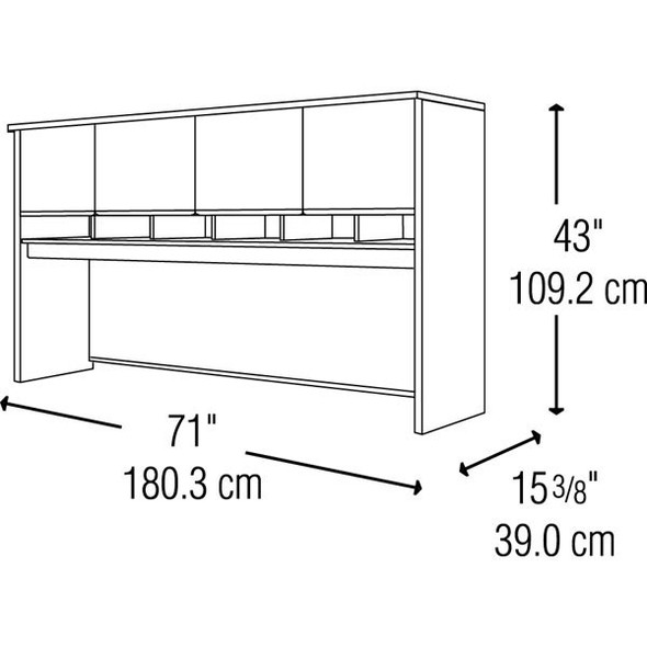 Bush Business Furniture Series C Desk Hutch 4-Door 72" Natural Cherry - WC72477K
