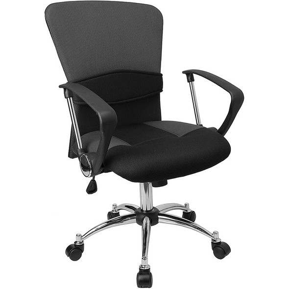 Flash Furniture Mid-Back Gray Mesh Office Chair - LF-W23-GREY-GG