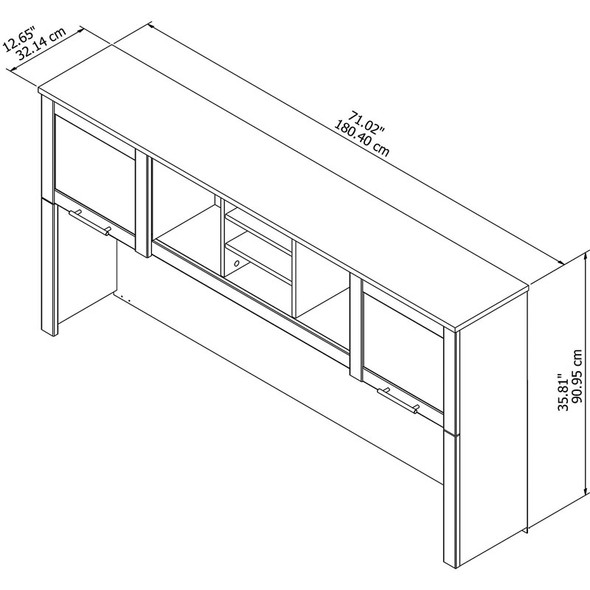 Bush Somerset Collection Hutch for L-Shaped Desk 71" Maple Cross - WC81411