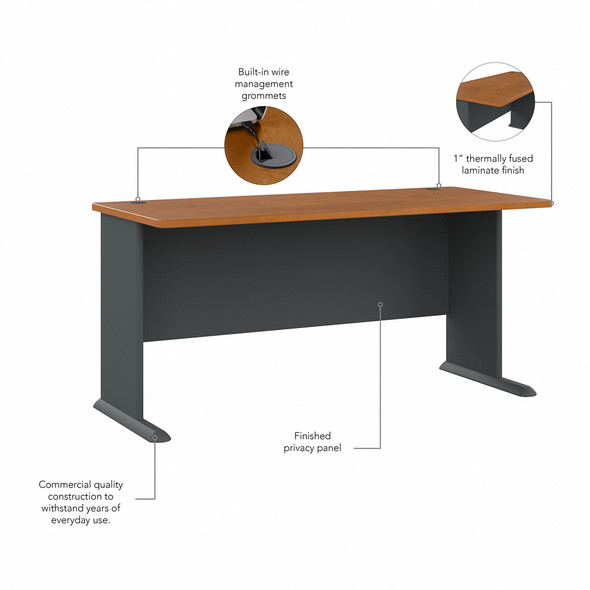 Bush WC57472 Series A Advantage 72 Desk Natural Cherry Free Shipping!