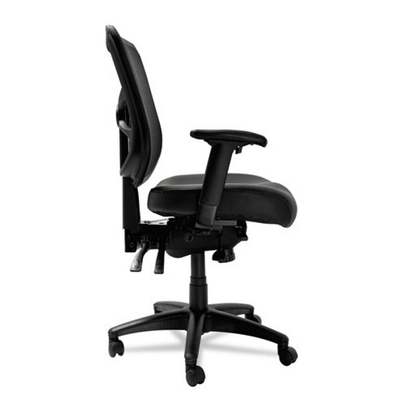 Alera Elusion Series Mesh Mid-Back Multifunction Chair Black Leather - EL4215