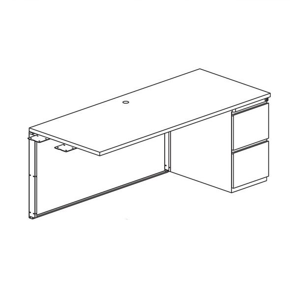 Mayline CSII Return with F/F Pedestal 54"W - C2543