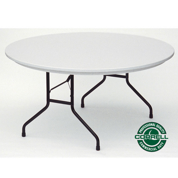 Correll R-Series Heavy Duty Blow-Molded Plastic Folding Table Round 60 - R60