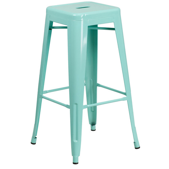 Flash Furniture Mint Green Metal Indoor-Outdoor Barstool 30"H - ET-BT3503-30-MINT-GG