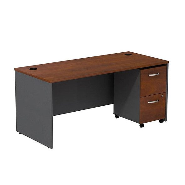 Bush Business Furniture Series C Executive Desk 66" with 2-Drawer Mobile Pedestal Hansen Cherry - SRC028HCSU
