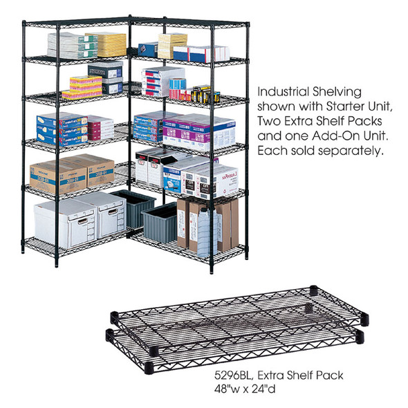 Safco Extra Shelves Shelving Units 48"W x 24"D (2-pack) - 5296