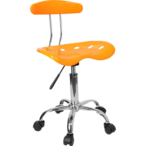 Flash Furniture Vibrant Orange Yellow and Chrome Computer Task Chair with Tractor Seat - LF-214-YELLOW-GG
