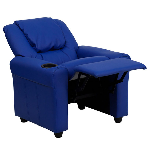 Flash Furniture Kid's Recliner with Cup Holder Blue Vinyl - DG-ULT-KID-BLUE-GG