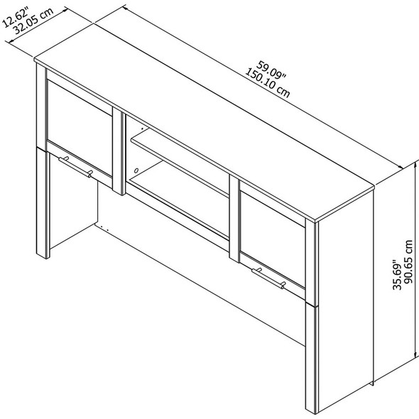 Bush Somerset Collection Hutch for L-Shaped Desk 60" Maple Cross - WC81431