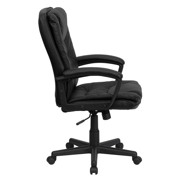 Flash Furniture High Back Black Leather Executive Swivel Office Chair - BT-2921-BK-GG